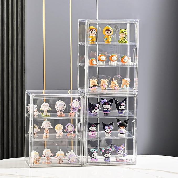 3 Tier Display Case for Collectibles, Storage Container by UniHIMO