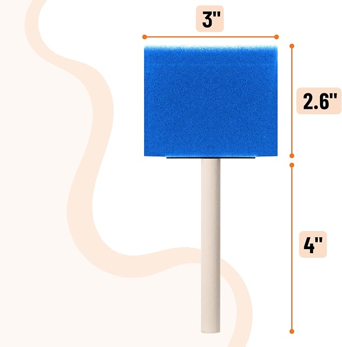 Bates- Foam Paint Brushes, 50 Pack, Sponge Paint Brush - Image 3