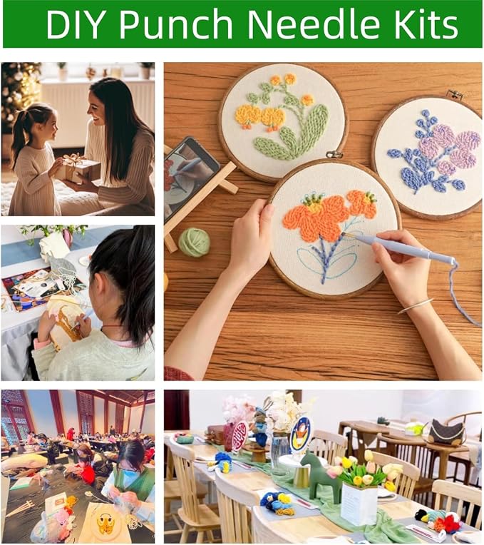 Punch Needle kit for Beginners, Colorful Parrot on Tree, Needle Punch Kits for - Image 6