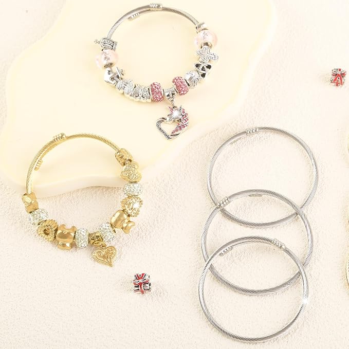 20Pcs Twisted Cable Wire Bracelet Stylish Fine Stainless Steel Open Cuff - Image 5