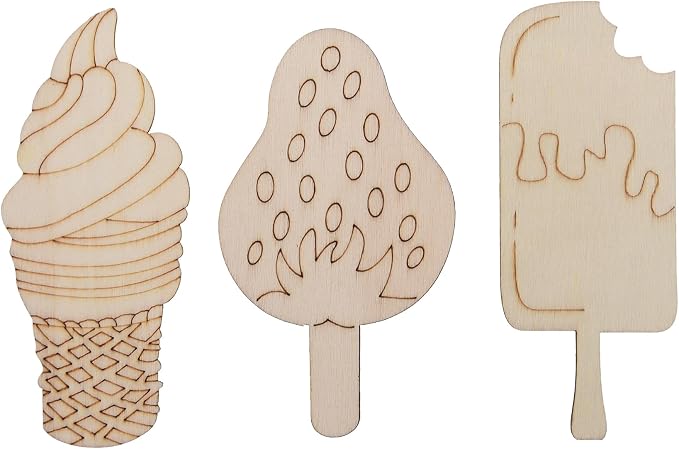 54PCS Unfinished Blank Wooden Cutouts Craft - Image 3