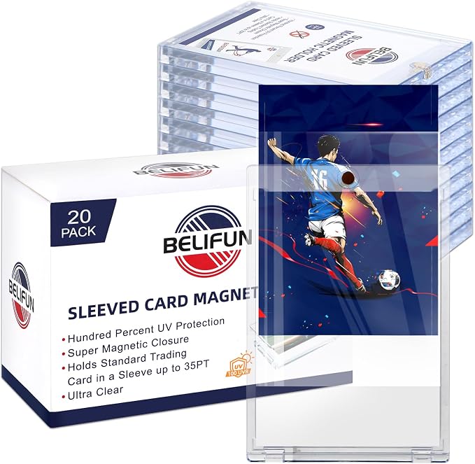 20-Pack One Touch Sleeved-Card Magnetic-Holders by belifun