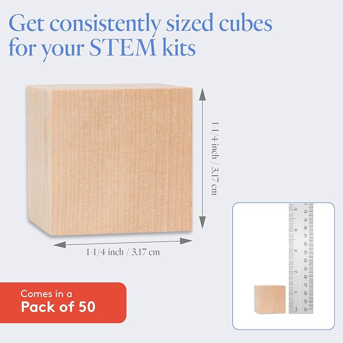 DIY Wood Cubes 1-1/4-inch, Wood Blocks - Image 3