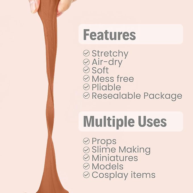 BOHS Chocolate Brown Modeling Foam Clay - 500g - Image 2
