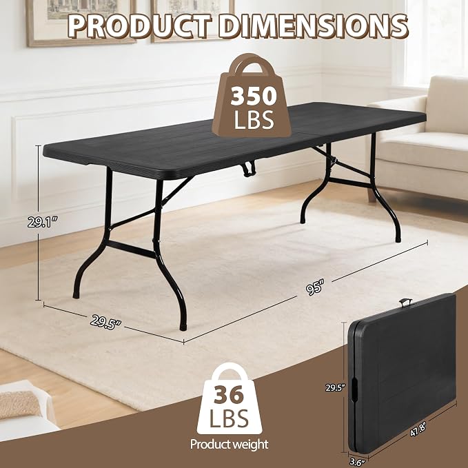 SUPER DEAL 8FT Folding Picnic Table - Image 3