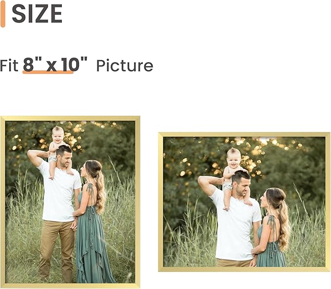 upsimples 8x10 Picture Frame Set of 3, Made of High Definition Glass - Image 4