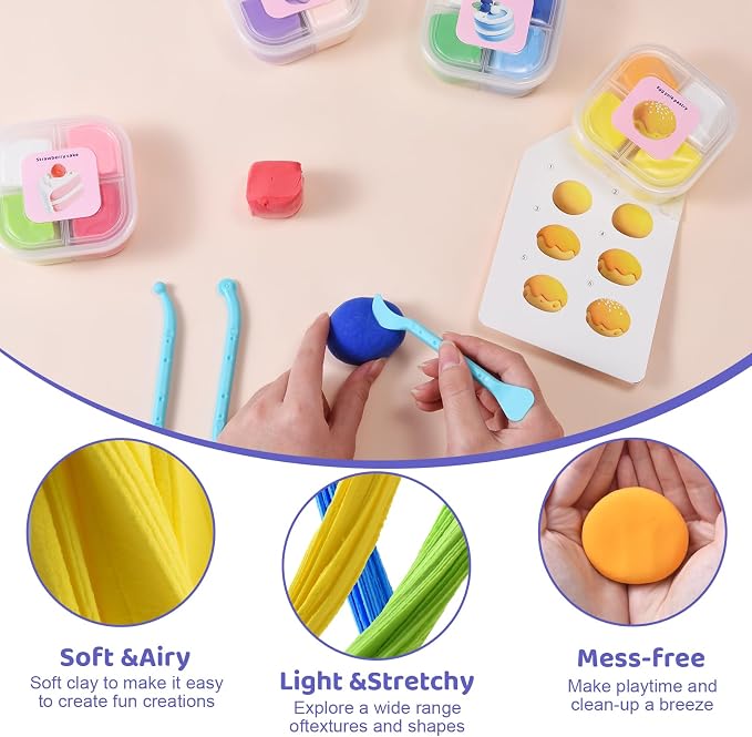 Both idea Air Dry Clay Kit, Cake Theme | 12 Packs, Non-Toxic Kids Gift | School - Image 4