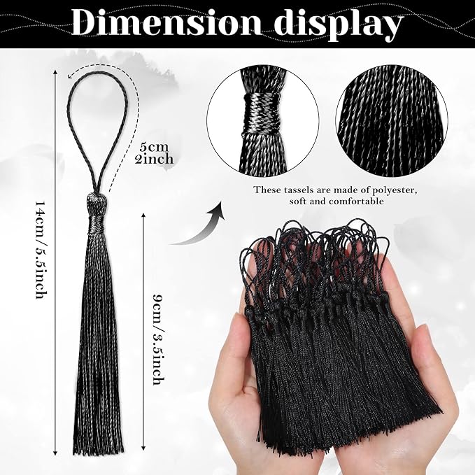 Bookmark Tassels Bulk, Cridoz 50Pcs Small Tassels Silky Handmade Soft Craft - Image 3