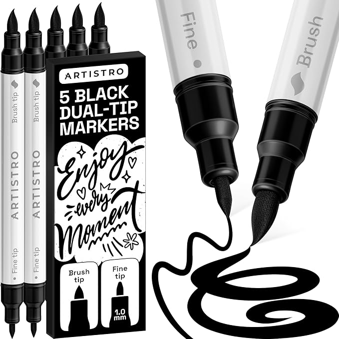 ARTISTRO 5 Black Acrylic Paint Markers by ARTISTRO