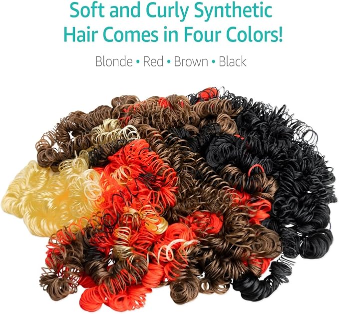 Hygloss 4 oz Curly Doll Hair for Crafts Brown- Premium Synthetic Hair for Doll - Image 4