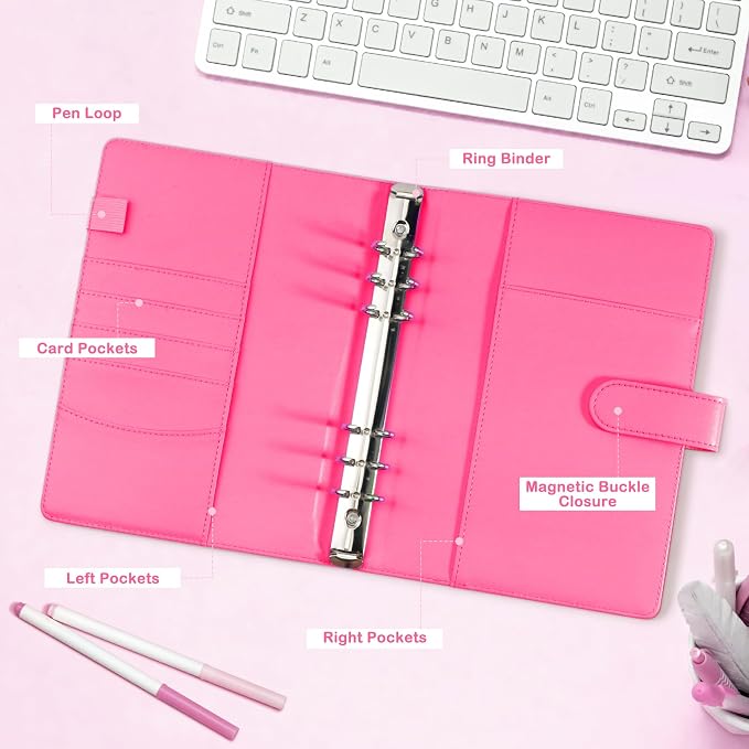 A5 Kpop Photocard Binder, PU Leather 6-Ring Album - Image 5