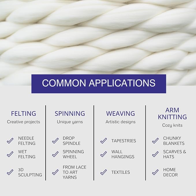 Revolution Fibers Merino Wool Roving 1 lb - Image 8