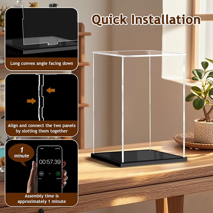 Acrylic Display Boxes for Collectibles Assemble Clear Acrylic Box Dustproof - Image 3