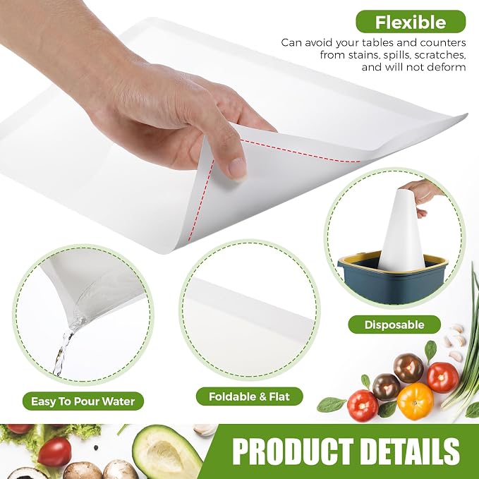Hushee 120 Count Disposable Cutting Board Sheets 17 x 12 Inch Flexible Plastic - Image 3