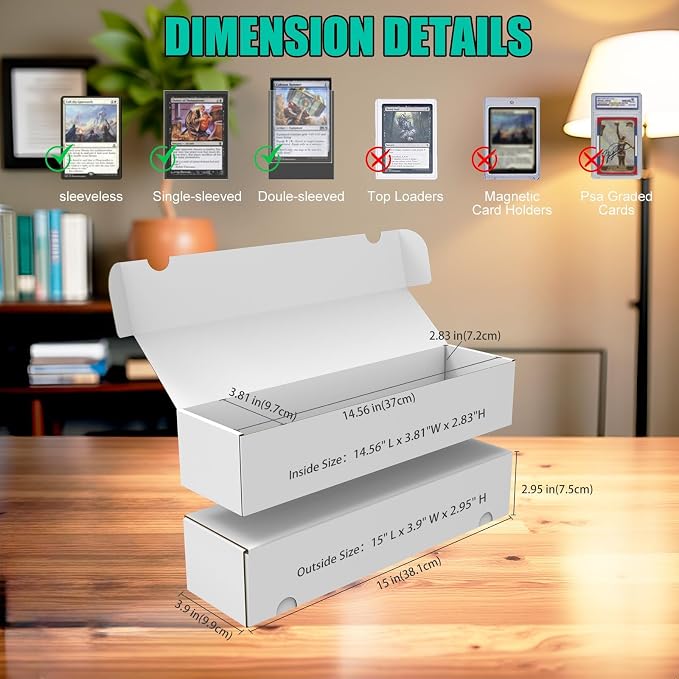 Card Box for Trading Cards, 14 Inch Laminated Card Storage Box - Image 9