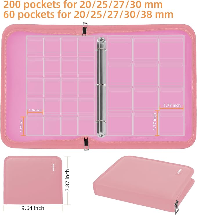 Coin Collection Book for Collector 260 Pockets Fireproof | Coin Collection - Image 3