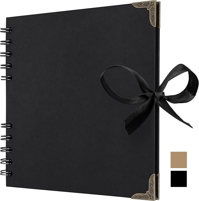 Bstorify Square Scrapbook Photo Albums 36 Pages Black Thick 250gsm Kraft Paper by Bstorify