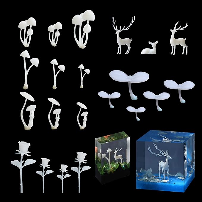 Woohome 31 PCS 3D Mini Mixed Resin Mould Filler by Woohome