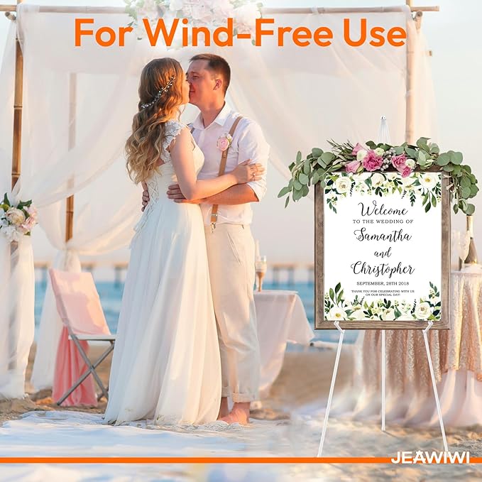 JEAWIWI 2PCS White Lightweight Easel Stand, 66 Inch Adjustable Portable Display - Image 8