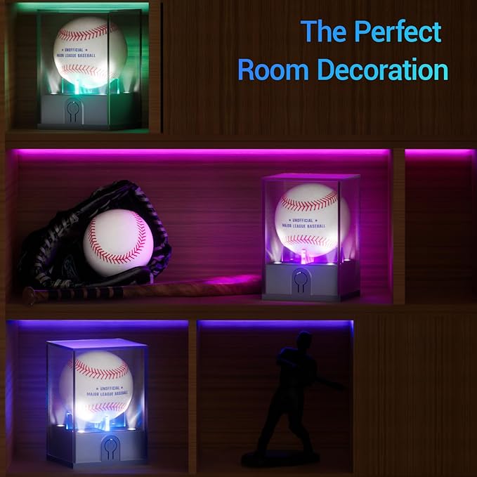 Baseball Display Case with Led Light, Acrylic Baseball Case - Image 6