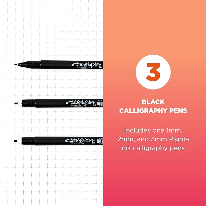 SAKURA 50319 3-Piece Pigma Blister Card Calligrapher Pen Set - Image 2