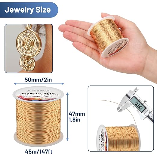 22 Gauge Jewelry Wire, Anezus Craft Wire Tarnish Resistant Copper Beading Wire - Image 2