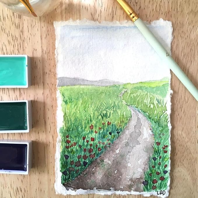 LEATHER VILLAGE Handmade Rough Textured Watercolor Paper 4x6 Inches, sketching - Image 6