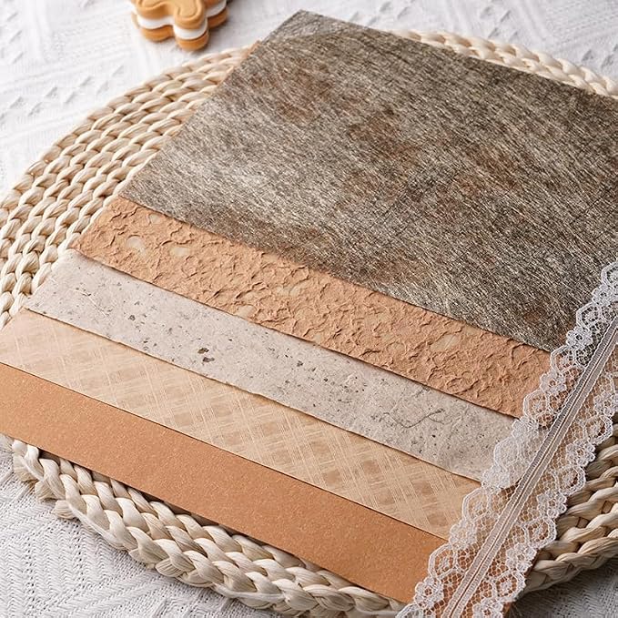 15Pcs Handmade Scrapbook Art Paper Craft Textured Paper Colorful A5 sheet Mesh - Image 4