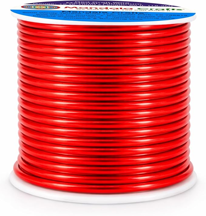 Mandala Crafts 12 Gauge Red Anodized Aluminum Craft Wire, 60 FT | Colored - Image 2