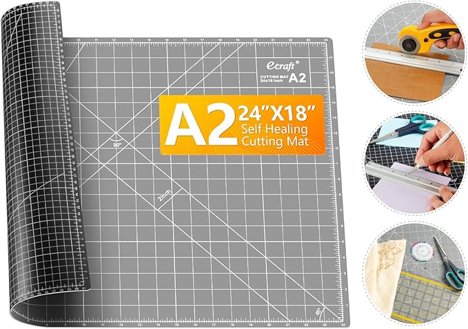 Ecraft Self Healing Cutting Mat:18" x 24" Double Sided 5-Ply Hobby Mat by ecraft
