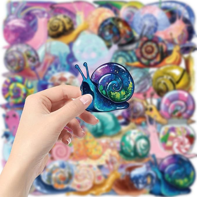 50 Pcs Clear PET Snail Aesthetic Stickers - Image 5