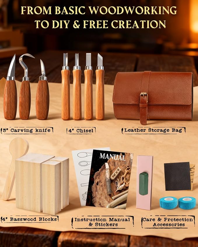 Wood Carving Kit Whittling Kit: Deluxe Wood Carving Tools Knife Set - Image 2