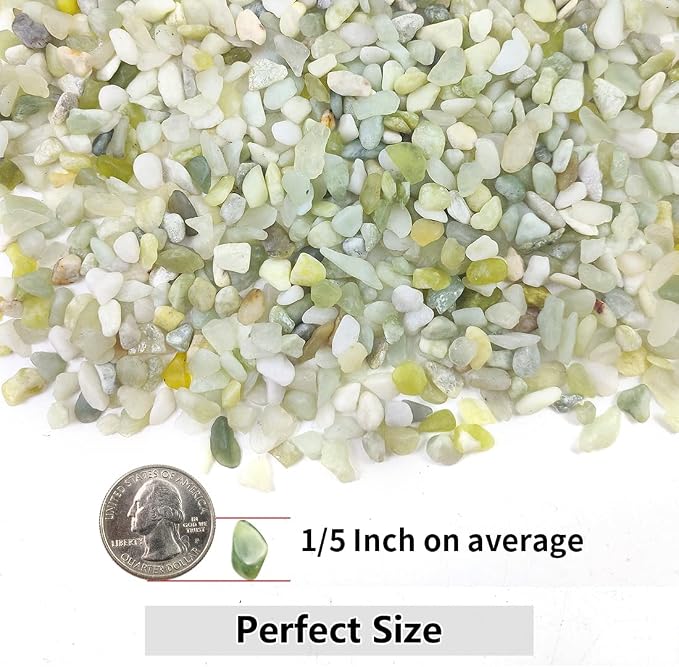 YISZM 2LB Succulent and Cactus Pebbles, 1/5 Inch Jade Natural Decorative - Image 4