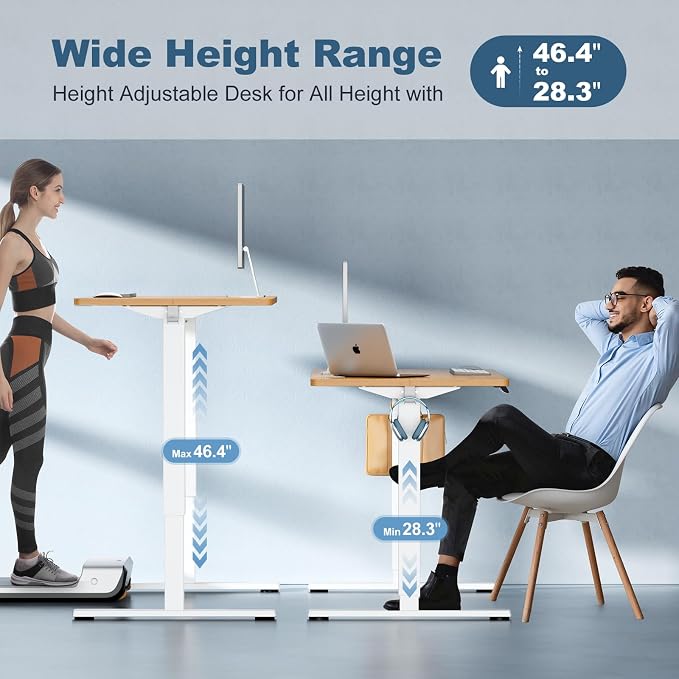 DUMOS 55 Inch Electric Standing Desk Height Adjustable, Sit to Stand Computer - Image 5