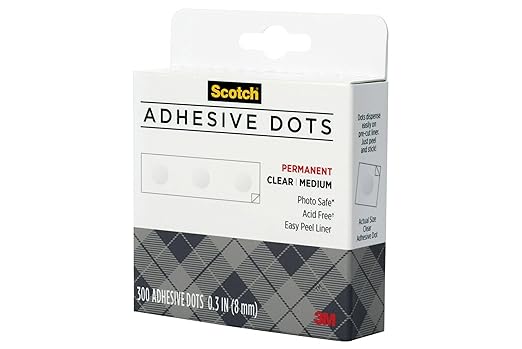 Scotch Adhesive Dots, 0.3 inches, 300 Dots/Pack, Easy Dispensing, Photo-Safe by Unknown