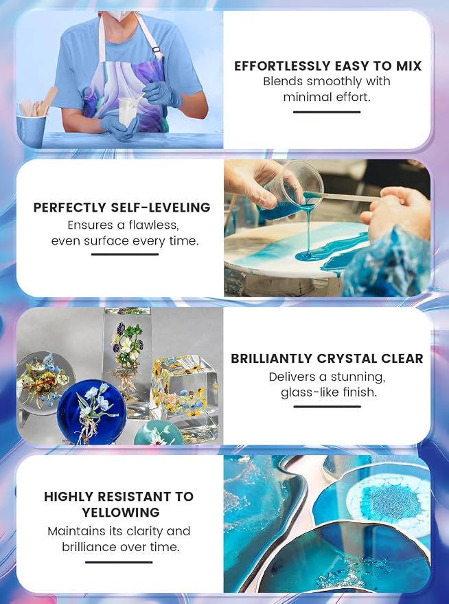 Jarezina Epoxy Resin Kit 64OZ, Crystal Clear Epoxy Resin-Strong and No Bubble - Image 5
