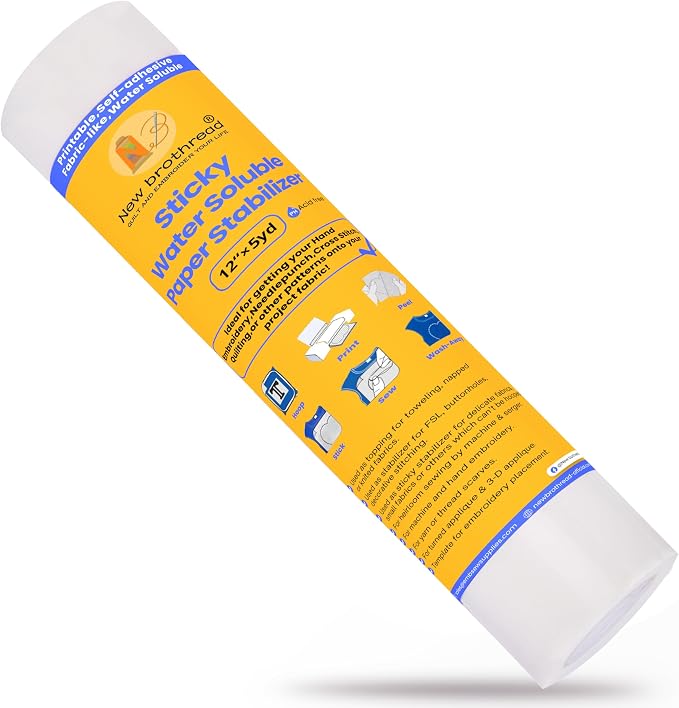 New brothread 12" x5YDS Sticky Water Soluble Embroidery Stabilizer Printable by Newbrothread