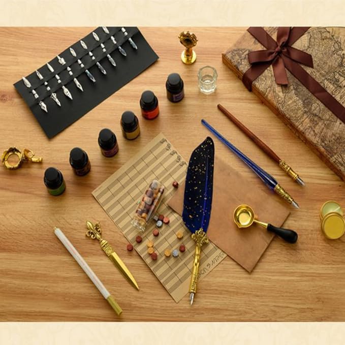 Joyeee Quill Writing Pen Ink Stationery Set, Classic Antique Pens Set, Idea - Image 3