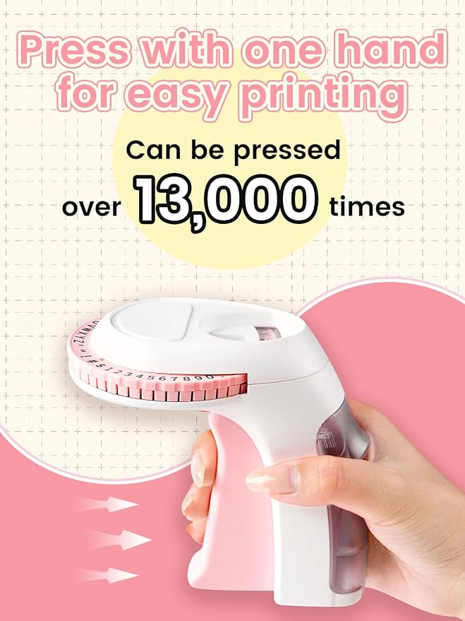 Pink Embossing Label Maker, Scrapbook Supplies Junk Journal Kits, Vintage - Image 5