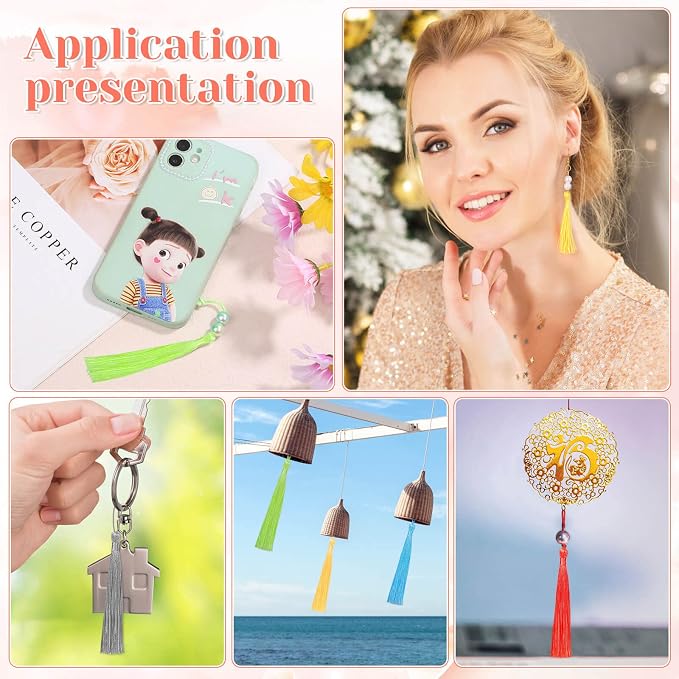 Bookmark Tassels Bulk, Cridoz 200Pcs Small Tassels Silky Handmade Soft Craft - Image 6