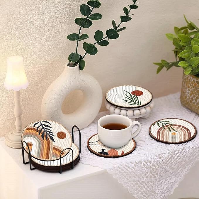 Bulerrylulu 12 Pcs Boho Diamond Painting Coasters Kits - Image 5