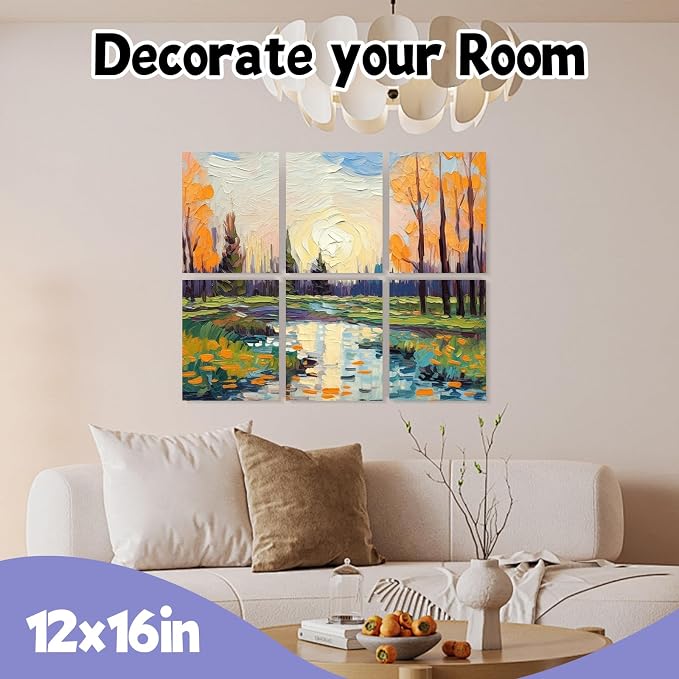 ESRICH 12x16 Stretched Canvas for Painting, 8 Pack Blank Canvases for Painting - Image 7