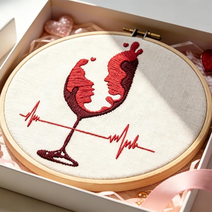 Couple Embroidery Kits for Beginners Adults, Abstract Face Embroidery Starter - Image 2