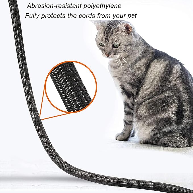 10ft - 1/2 inch Braided Cable Management Sleeve Cord Protector - Self-Wrapping - Image 4