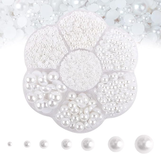 5600PCS Half Round Pearls Flatback Imitation Pearls by MLGDA