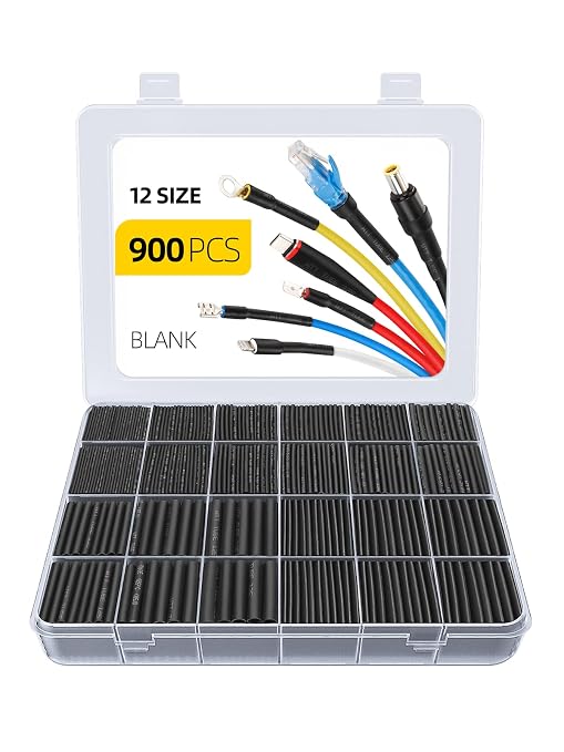 900PCS Wire Heat Shrink Tubing Kit, Industrial Heat-Shrink Tubing by EVENTRONIC