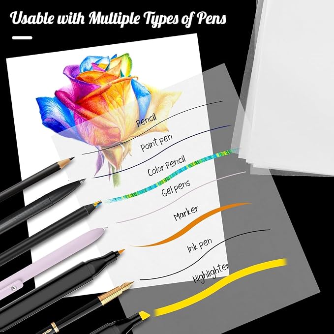 120 Sheets 8.5”x 11” Tracing Paper, Loose Translucent Vellum Trace Paper | - Image 4