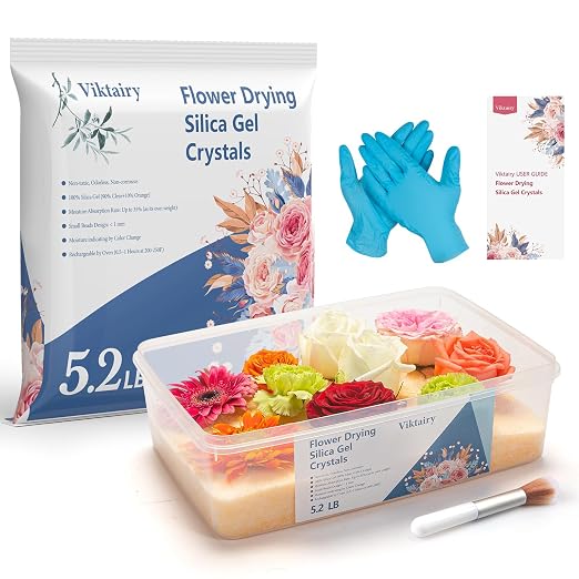 5.2 LBS Silica Gel Flower Drying Crystals, Reusable Color Changing Flower by Viktairy