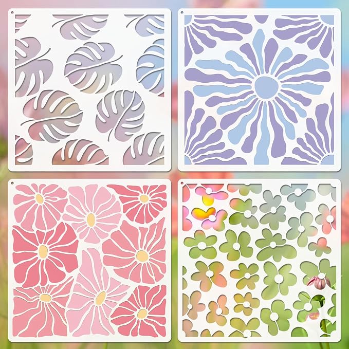 Wall Stencils for Painting Large Pattern, Exquisite Floral Designs for Wall by Felixcraft-DIYDreamscape