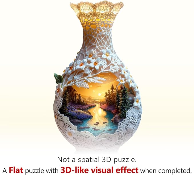 Scenery in Ceramic Vases Puzzles Adults Gifts Wooden 160 Pieces 14.8 * 7.8in - Image 9